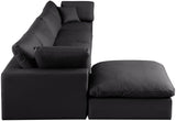 Comfy Black Vegan Leather Modular Sectional 188Black-Sec5A Meridian Furniture