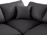 Comfy Black Vegan Leather Modular Sectional 188Black-Sec5A Meridian Furniture