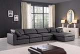 Comfy Black Vegan Leather Modular Sectional 188Black-Sec5A Meridian Furniture