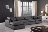 Comfy Black Vegan Leather Modular Sectional 188Black-Sec5A Meridian Furniture