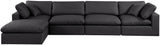 Comfy Black Vegan Leather Modular Sectional 188Black-Sec5A Meridian Furniture