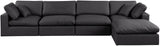 Comfy Black Vegan Leather Modular Sectional 188Black-Sec5A Meridian Furniture