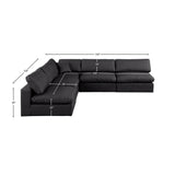 Comfy Black Vegan Leather Modular Sectional 188Black-Sec5B Meridian Furniture