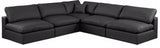 Comfy Black Vegan Leather Modular Sectional 188Black-Sec5B Meridian Furniture