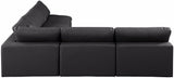 Comfy Black Vegan Leather Modular Sectional 188Black-Sec5B Meridian Furniture