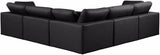 Comfy Black Vegan Leather Modular Sectional 188Black-Sec5C Meridian Furniture