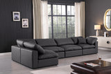 Comfy Black Vegan Leather Modular Sectional 188Black-Sec5D Meridian Furniture