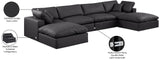 Comfy Black Vegan Leather Modular Sectional 188Black-Sec6B Meridian Furniture