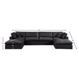 Comfy Black Vegan Leather Modular Sectional 188Black-Sec6B Meridian Furniture