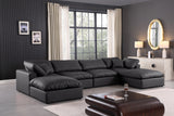 Comfy Black Vegan Leather Modular Sectional 188Black-Sec6B Meridian Furniture