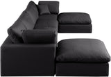 Comfy Black Vegan Leather Modular Sectional 188Black-Sec6B Meridian Furniture