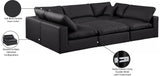 Comfy Black Vegan Leather Modular Sectional 188Black-Sec6C Meridian Furniture