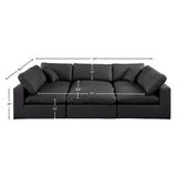 Comfy Black Vegan Leather Modular Sectional 188Black-Sec6C Meridian Furniture