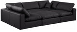 Comfy Black Vegan Leather Modular Sectional 188Black-Sec6C Meridian Furniture