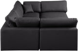 Comfy Black Vegan Leather Modular Sectional 188Black-Sec6C Meridian Furniture