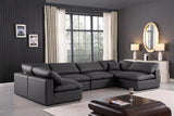 Comfy Black Vegan Leather Modular Sectional 188Black-Sec6D Meridian Furniture