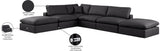 Comfy Black Vegan Leather Modular Sectional 188Black-Sec6E Meridian Furniture