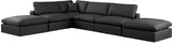 Comfy Black Vegan Leather Modular Sectional 188Black-Sec6E Meridian Furniture