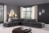 Comfy Black Vegan Leather Modular Sectional 188Black-Sec6E Meridian Furniture