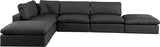 Comfy Black Vegan Leather Modular Sectional 188Black-Sec6E Meridian Furniture