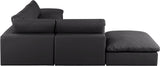 Comfy Black Vegan Leather Modular Sectional 188Black-Sec6E Meridian Furniture