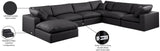 Comfy Black Vegan Leather Modular Sectional 188Black-Sec7A Meridian Furniture