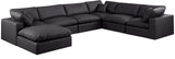 Comfy Black Vegan Leather Modular Sectional 188Black-Sec7A Meridian Furniture