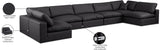 Comfy Black Vegan Leather Modular Sectional 188Black-Sec7B Meridian Furniture