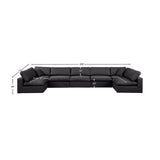 Comfy Black Vegan Leather Modular Sectional 188Black-Sec7B Meridian Furniture