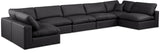 Comfy Black Vegan Leather Modular Sectional 188Black-Sec7B Meridian Furniture