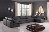 Comfy Black Vegan Leather Modular Sectional 188Black-Sec7B Meridian Furniture