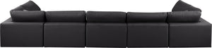 Comfy Black Vegan Leather Modular Sectional 188Black-Sec7B Meridian Furniture