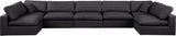 Comfy Black Vegan Leather Modular Sectional 188Black-Sec7B Meridian Furniture