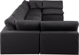 Comfy Black Vegan Leather Modular Sectional 188Black-Sec7B Meridian Furniture