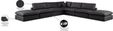 Comfy Black Vegan Leather Modular Sectional 188Black-Sec7C Meridian Furniture