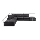 Comfy Black Vegan Leather Modular Sectional 188Black-Sec7C Meridian Furniture