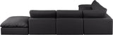 Comfy Black Vegan Leather Modular Sectional 188Black-Sec7C Meridian Furniture