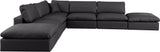 Comfy Black Vegan Leather Modular Sectional 188Black-Sec7C Meridian Furniture