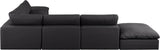 Comfy Black Vegan Leather Modular Sectional 188Black-Sec7C Meridian Furniture