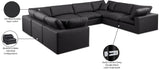 Comfy Black Vegan Leather Modular Sectional 188Black-Sec8A Meridian Furniture