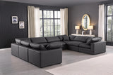 Comfy Black Vegan Leather Modular Sectional 188Black-Sec8A Meridian Furniture