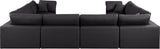 Comfy Black Vegan Leather Modular Sectional 188Black-Sec8A Meridian Furniture