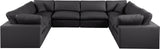 Comfy Black Vegan Leather Modular Sectional 188Black-Sec8A Meridian Furniture