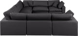 Comfy Black Vegan Leather Modular Sectional 188Black-Sec8A Meridian Furniture