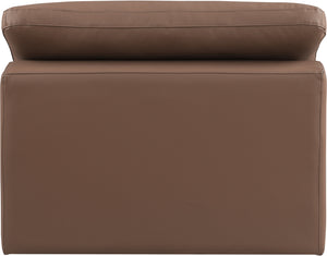 Comfy Brown Vegan Leather Modular Armless Chair 188Brown-Armless Meridian Furniture