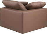 Comfy Brown Vegan Leather Modular Corner Chair 188Brown-Corner Meridian Furniture