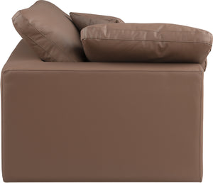 Comfy Brown Vegan Leather Modular Corner Chair 188Brown-Corner Meridian Furniture