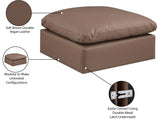 Comfy Brown Vegan Leather Modular Ottoman 188Brown-Ott Meridian Furniture