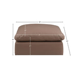 Comfy Brown Vegan Leather Modular Ottoman 188Brown-Ott Meridian Furniture