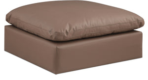 Comfy Brown Vegan Leather Modular Ottoman 188Brown-Ott Meridian Furniture